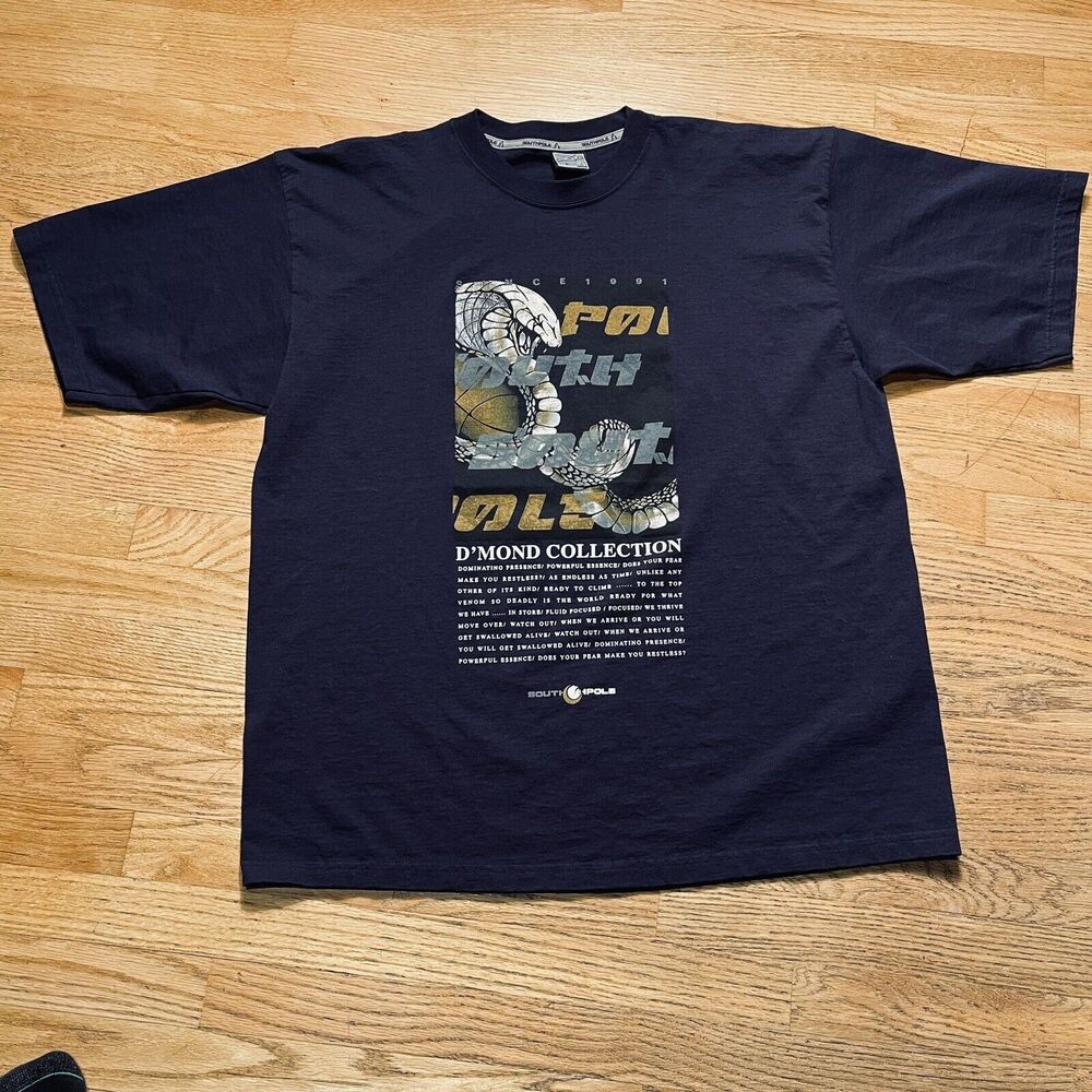 Southpole Cobra Hip Hop Urban Streetwear Shirt Sz XL Blue 2000s VINTAGE Y2K